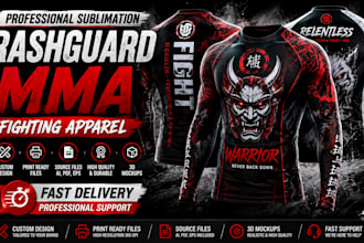 design custom MMA rashguard bjj fighting apparel for sublimation brands