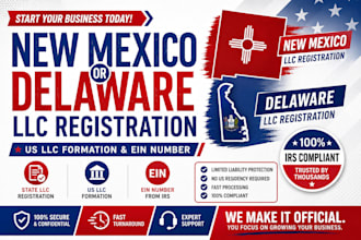 register your new mexico llc or delaware llc with ein number
