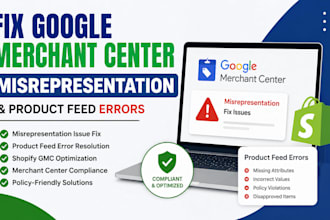 fix google merchant center misrepresentation and product feed errors for shopify