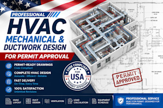 create hvac, mechanical, ductwork and ventilation plans for permit approval