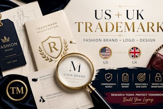 do US UK trademark search and file your fashion brand name, logo and design mark