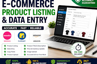 do ecommerce product listing and data entry