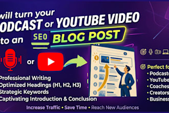 turn your podcast or youtube video into an SEO blog post