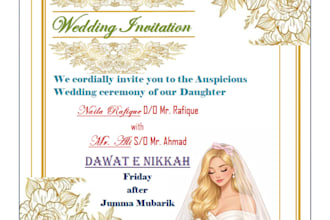 design elegant islamic wedding invitation card