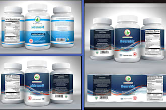 design custom food label, product label, supplement label and peptide vial label