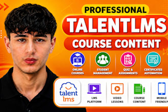 create course content on talentlms, learnworld, graphy, moodle lms and canvas