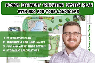 design efficient irrigation system plan with boq for your landscape