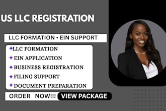 help with us llc registration, formation and ein application llc registration