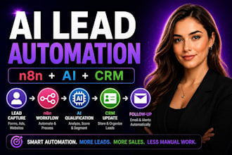 build n8n ai lead generation, CRM, email and ai sales workflow automation
