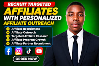 recruit targeted affiliates with personalized affiliate outreach