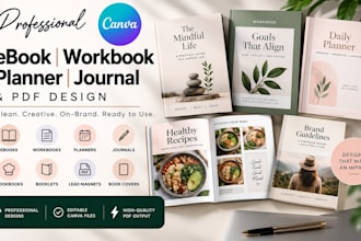 canva ebook design, canva workbook, worksheet, planner, journal, canva ebook