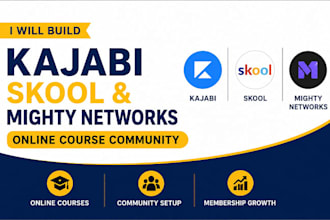 setup kajabi skool and mighty networks online course community