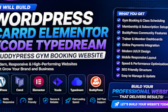 build wordpress carrd elementor ycode typedream buddypress gym booking website