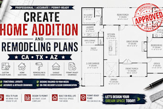 create home addition and remodeling plans for ca tx az