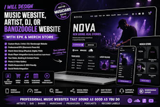 design music website artist dj bandzoogle website with epk merch store