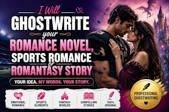 ghostwrite your romance novel, sports romance or romantasy story
