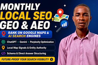 do onpage monthly local seo geo and aeo for website google and ai search ranking