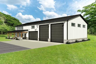 design modern barndominium floor plans, garage layouts and 3d designs