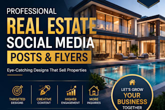 design professional real estate instagram posts and property flyers
