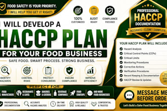 develop a haccp plan for your food business