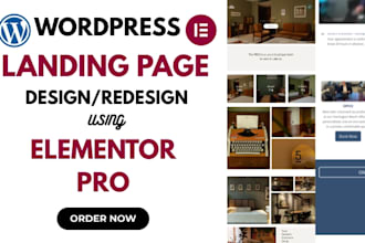 design or redesign modern wp landing pages using elementor pro