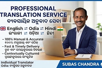 professionally translate english to odia and odia to english