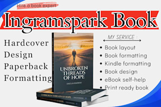 do ingramspark book interior formatting, for hardcover and paperback