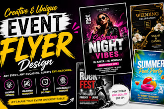 design creative and unique event flyers for any occasion