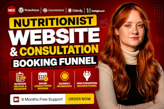 design nutritionist website on wix, nutrition consultation booking funnel