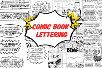 do comic book lettering for your comic book page as a professional comic artist
