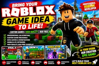 do roblox full game creation, steal a brainrot, grow a garden or simulator game