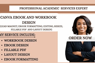 do canva ebook design, lead magnet, workbook, ebook formatting and layout design