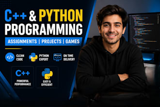 develop projects, assignments and games in cpp, c and python