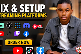 setup obs studio and fix obs streamlabs, vmix for twitch, youtube, kick live