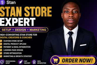 setup and promote stan store marketing and upload digital products