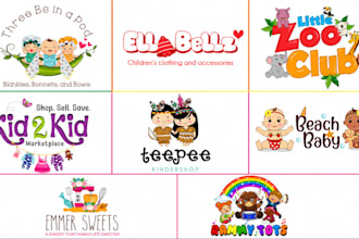 design adorable kids baby logo, baby products  for your business