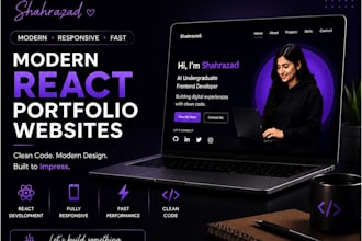 build a modern responsive react portfolio website