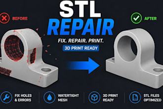 fix mesh, repair 3d scan, cleanup stl, and reverse engineering scan to cad