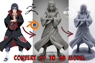 convert 2d to 3d model from image sketch logo photo to stl for 3d printing