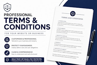 draft professional terms and conditions for your website or business