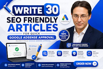 write SEO friendly blog articles for google adsense approval