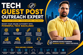 build tech backlinks via tech guest post on high da tech sites to rank blogs