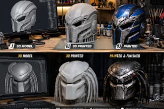 3d print and paint custom cosplay helmet, mask, and wearable props
