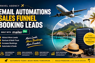 create travel agency email automations sales funnel booking leads via mailerlite