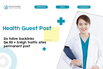 create health blog posts, SEO backlinks and quality articles