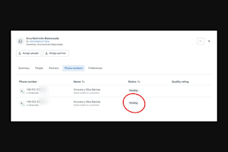 connect and activate your pending whatsapp business number