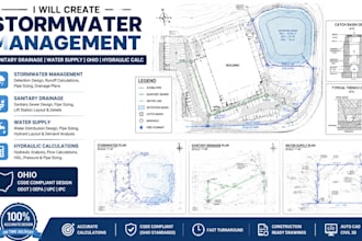 create stormwater management sanitary drainage water supply ohio hydraulic calc