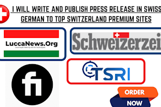 write and publish press release in swiss german to top switzerland premium sites