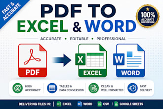convert PDF to excel and PDF to word accurately