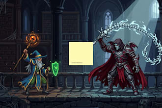 design pixel character, sprite sheet and 2d game art for indie games